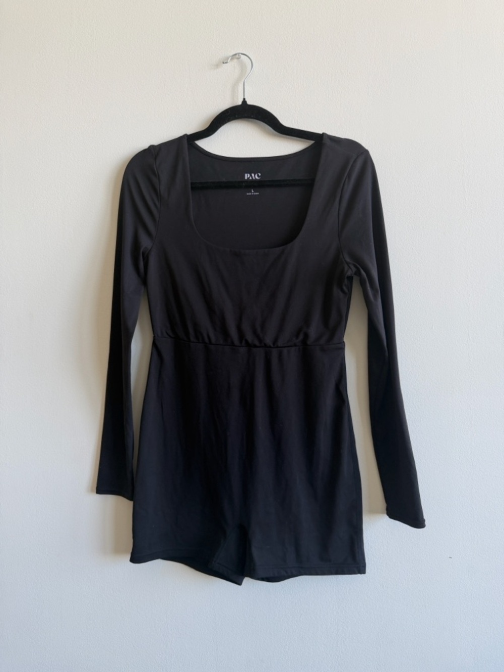 PacSun Black Long Sleeve Scoop Neck Romper